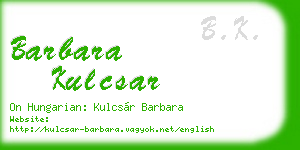 barbara kulcsar business card