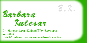 barbara kulcsar business card